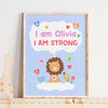 Custom Kid Lion Affirmation Poster | I am  Strong