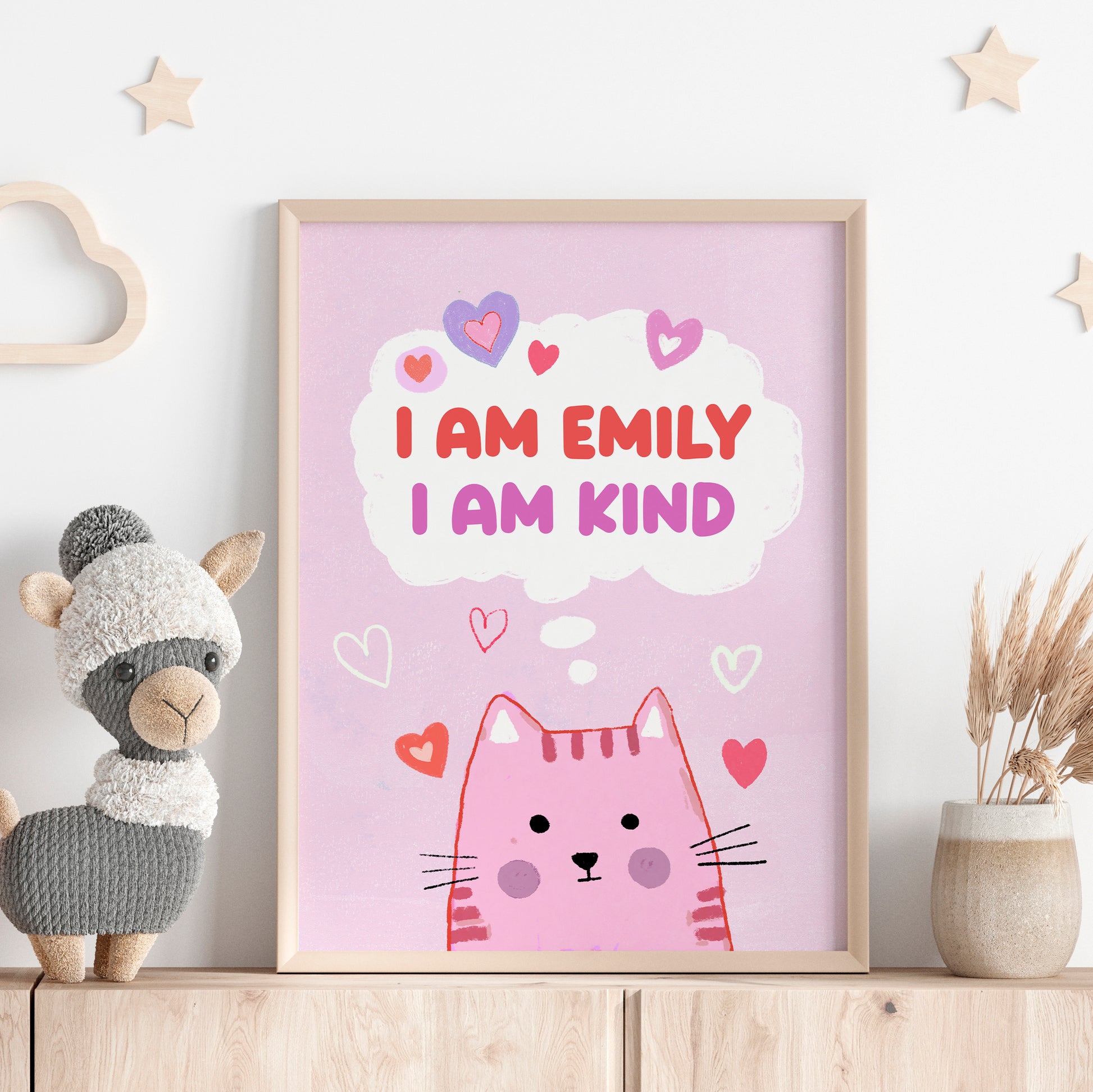 Cute cat Affirmation Framed Poster - Customizable