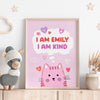 Cute cat Affirmation Framed Poster - Customizable