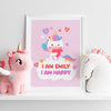 unicorn poster with affirmations, ideal for a girl's nursery decor.