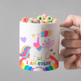 Personalised Cute Unicorn Mug Toddler Kid - Gift for girl - birthday Party gift