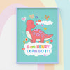Magical dinosaur wall art for kids with affirmations, perfect for boho nursery decor.