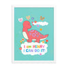 Whimsical dinosaur poster for nursery decor, a charming wall art piece with motivational affirmations.